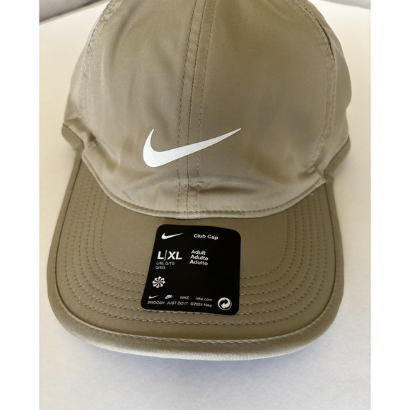 Nike Dri FIT Size L/XL Club Unstructured Featherlight Cap Khaki White FB5682 247 - Picture 5 of 13